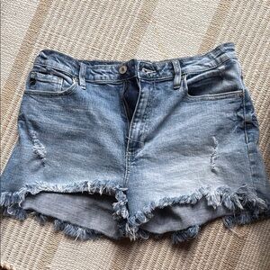 Denim Frayed Hem Women's Shorts, Kancan brand